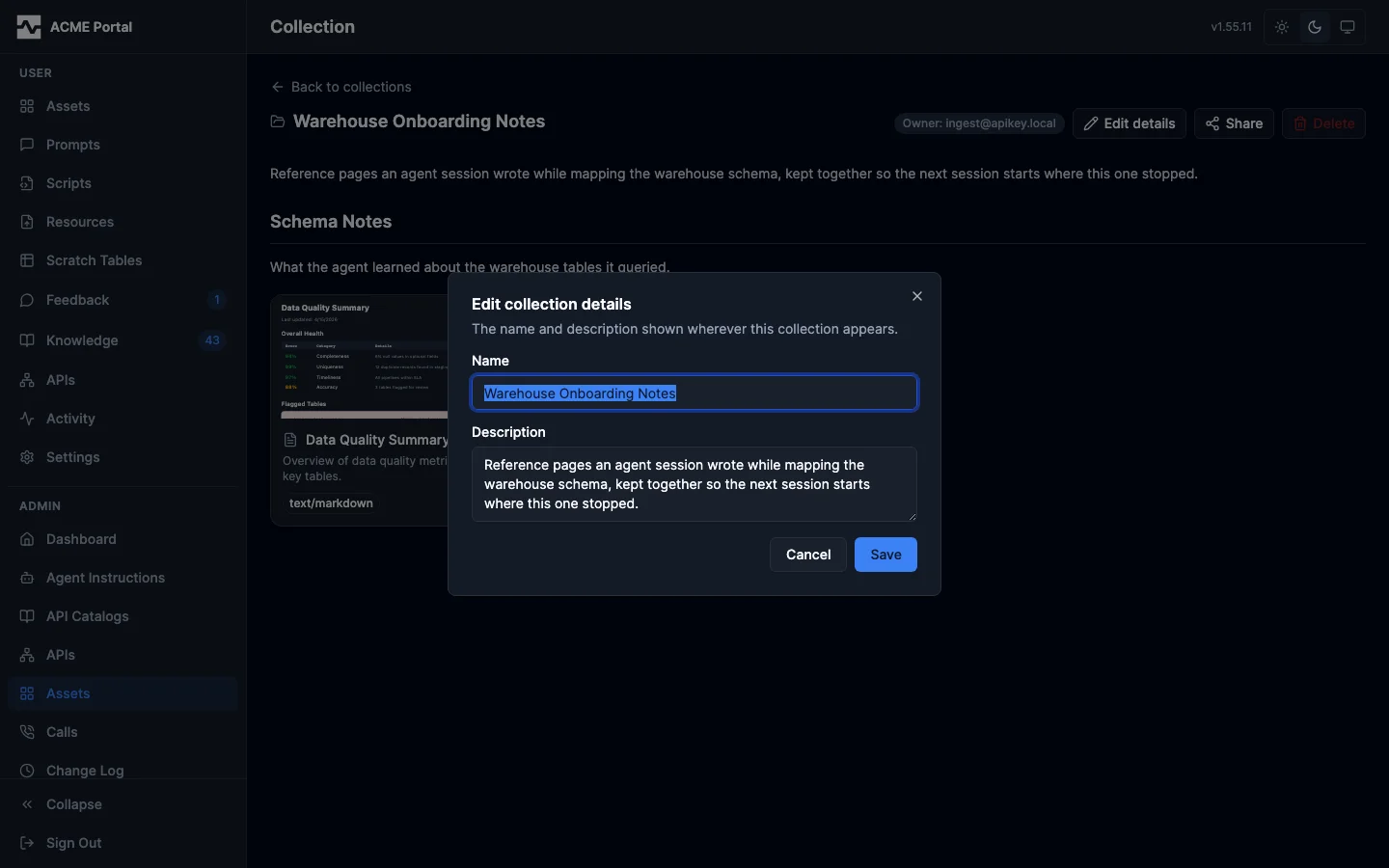 Admin Collection Details Form