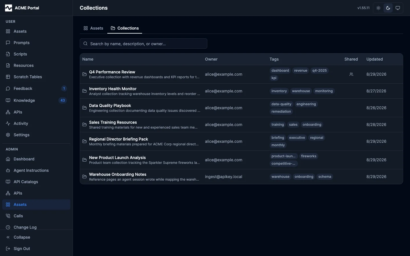Admin Collections