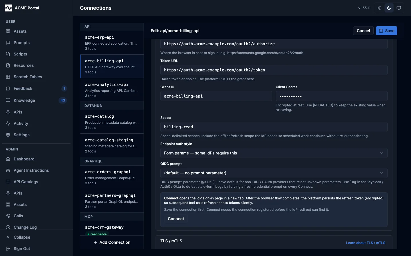 OAuth 2.1 credentials