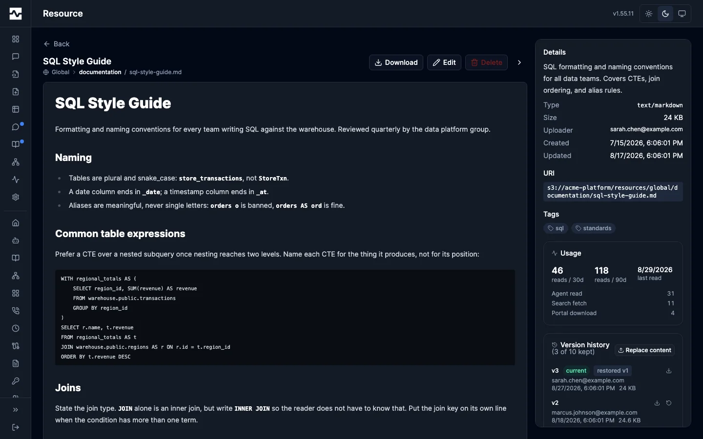 Resource detail