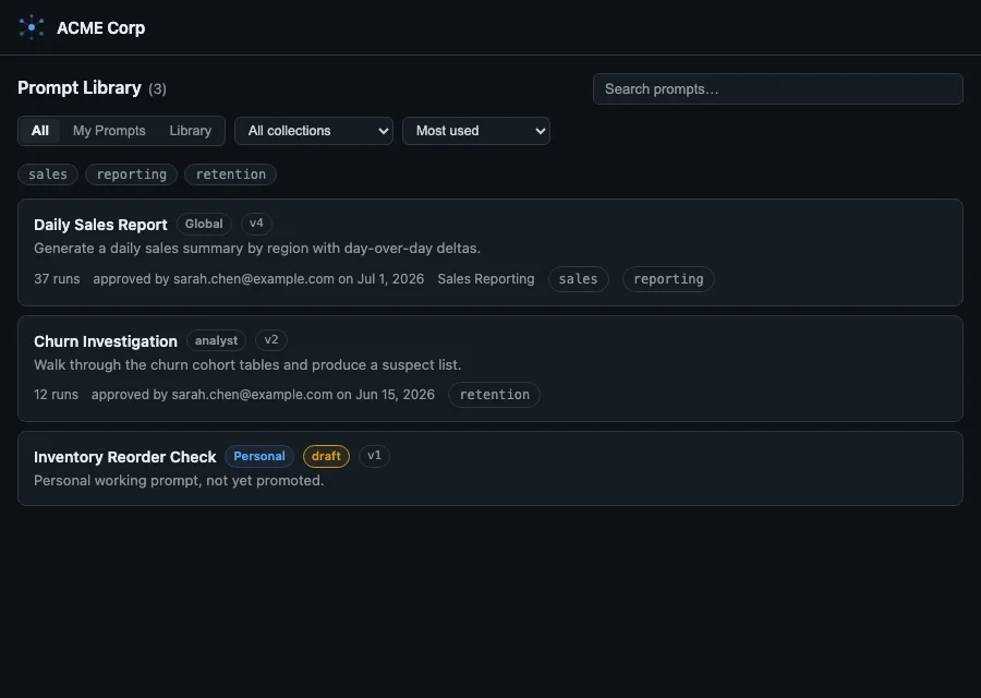 The prompt-browser app
