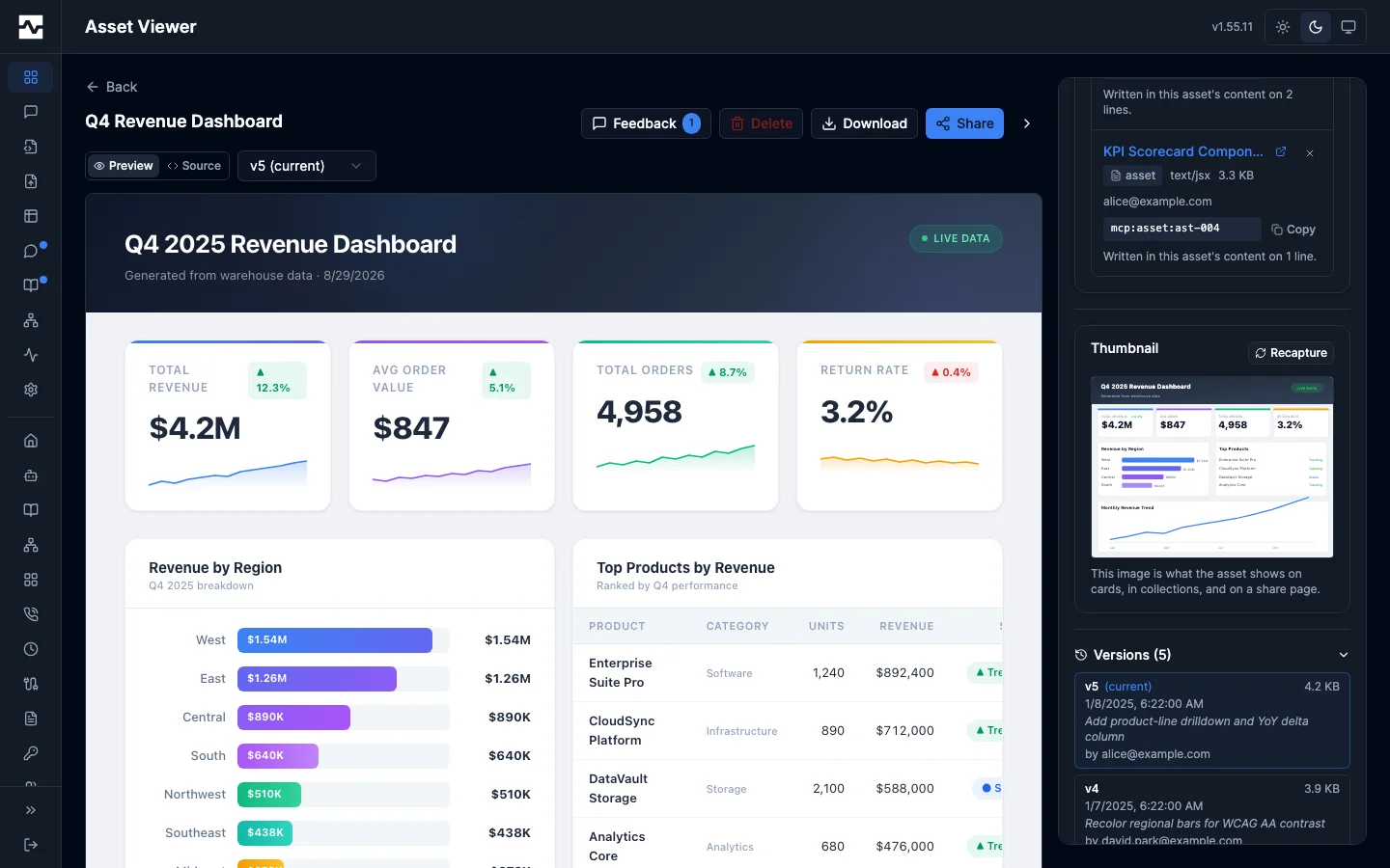 Asset Viewer — Thumbnail panel