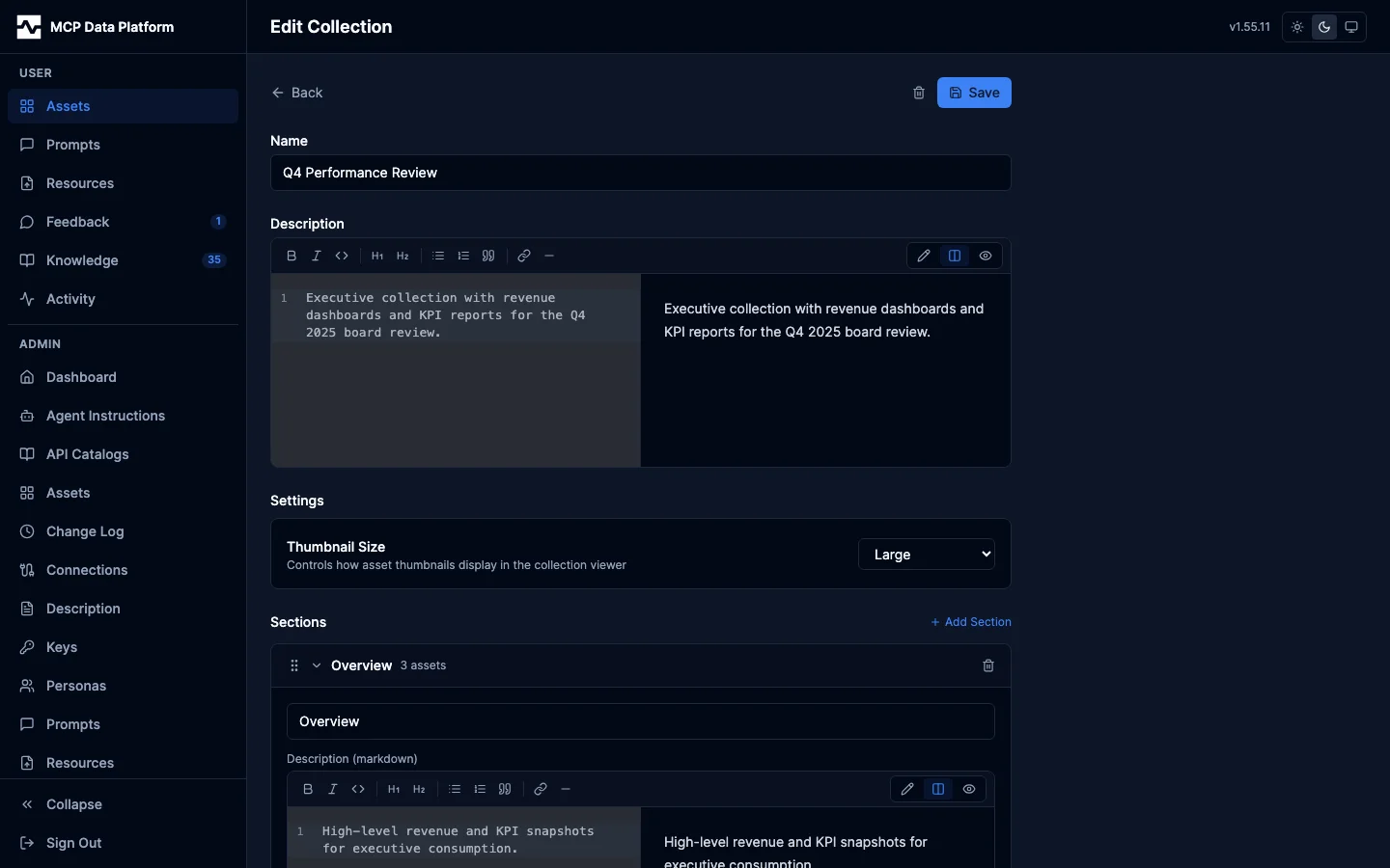 Collection editor