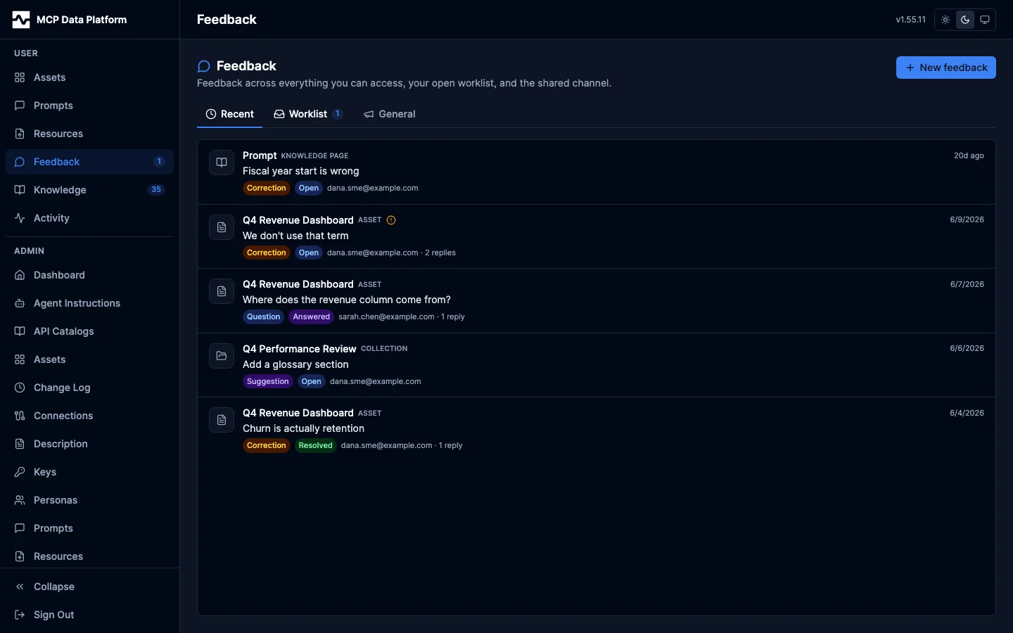 Feedback channel