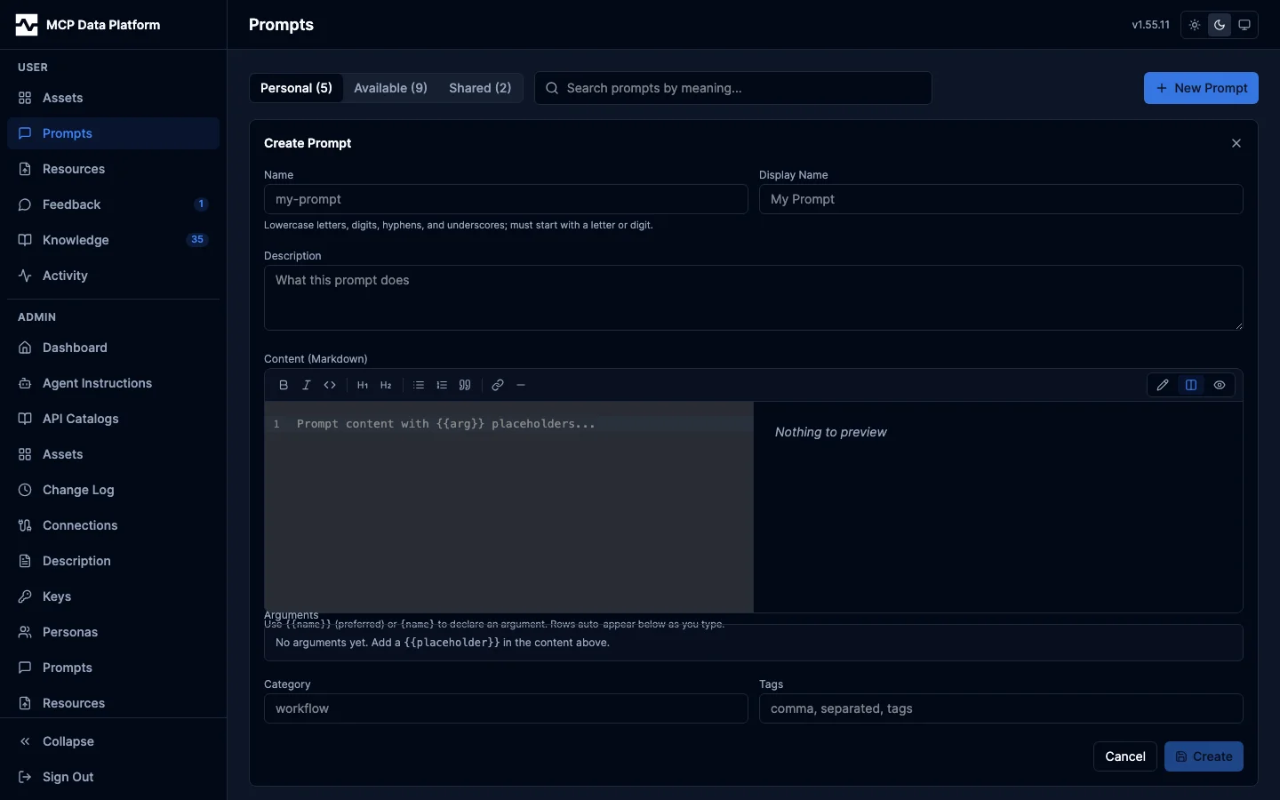 Create prompt