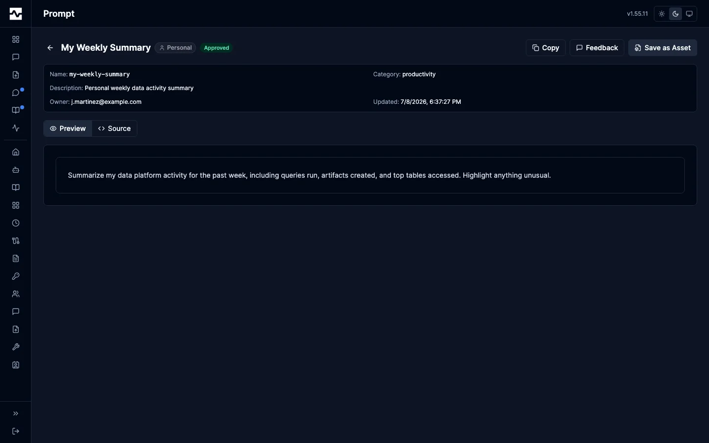 Prompt viewer