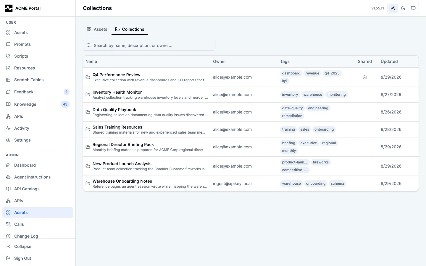Admin Collections