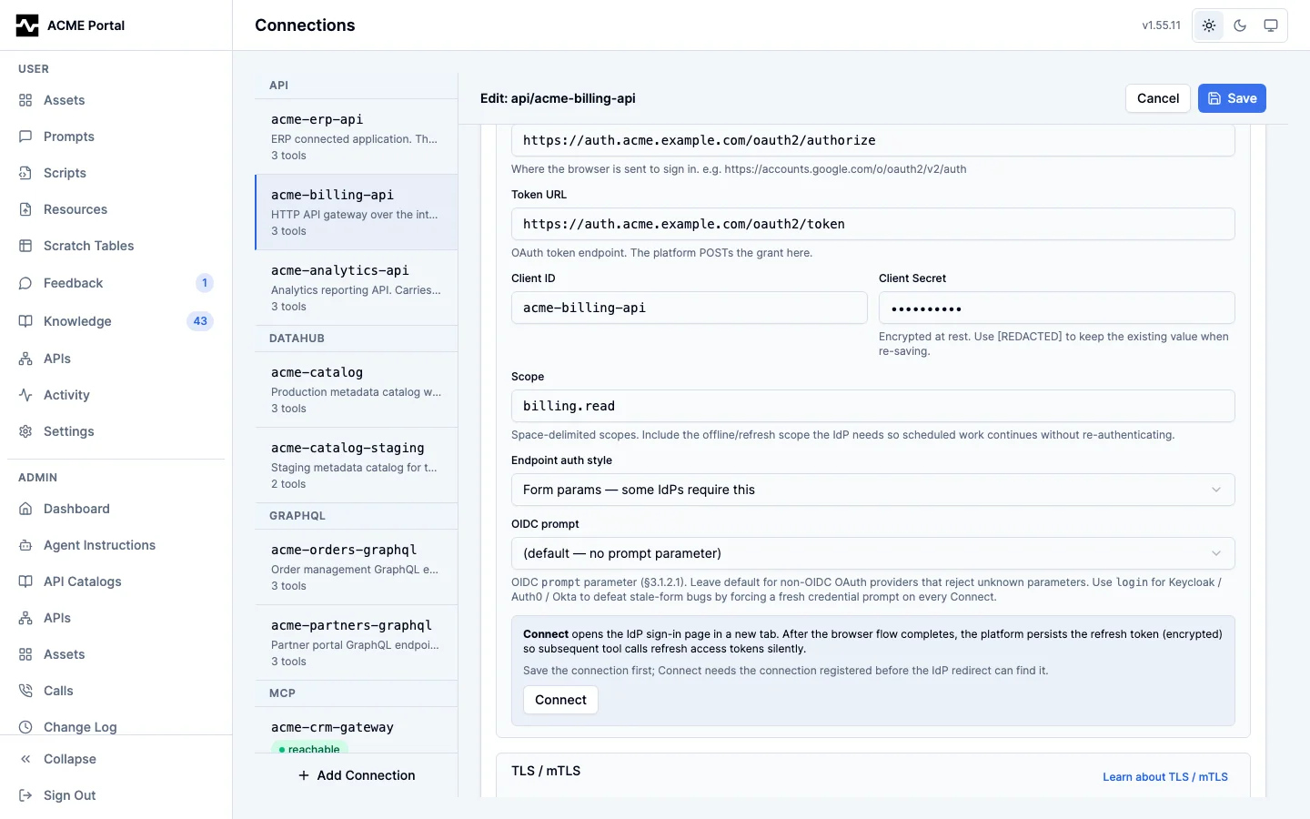 OAuth 2.1 credentials