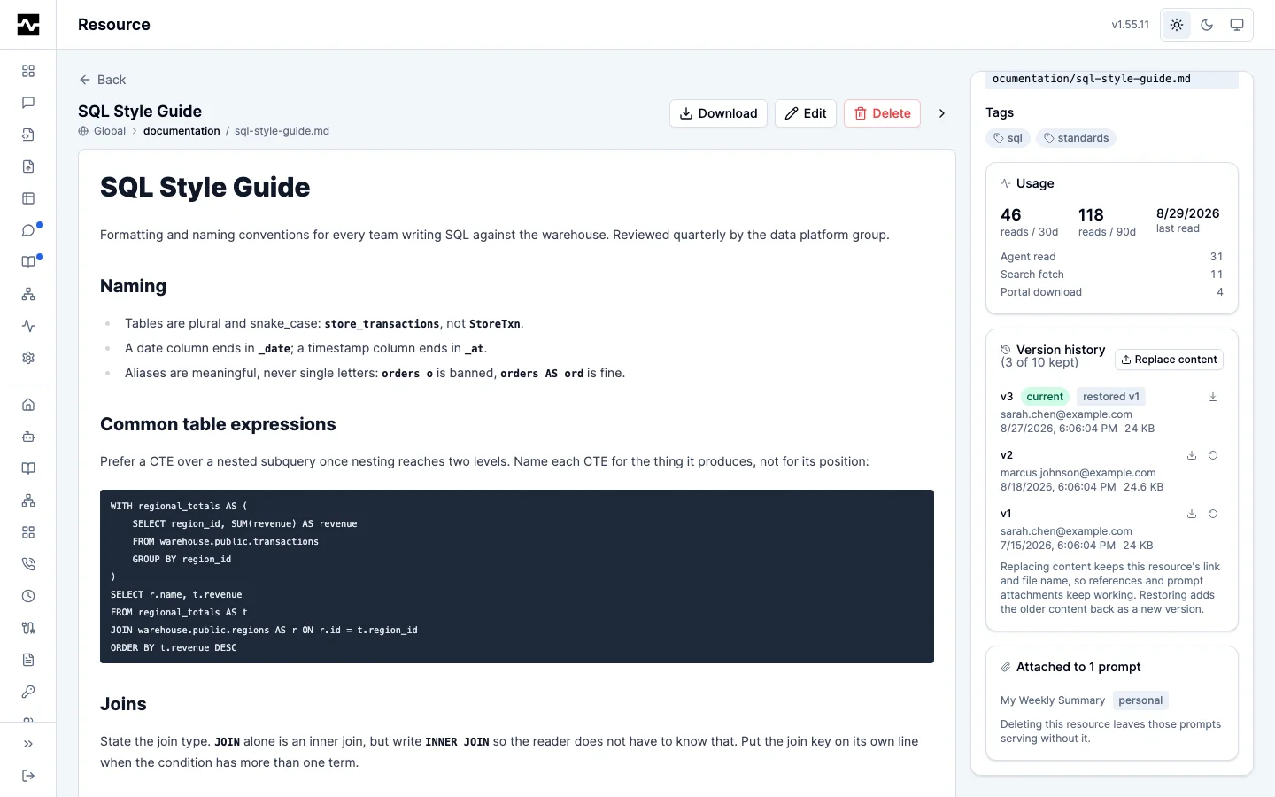 Resource lifecycle surfaces