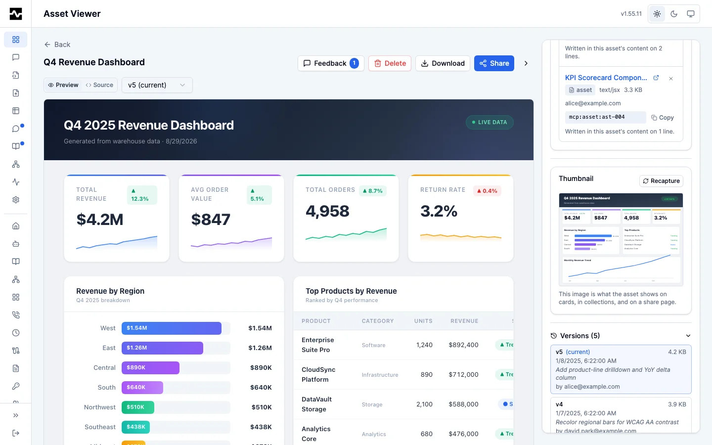 Asset Viewer — Thumbnail panel