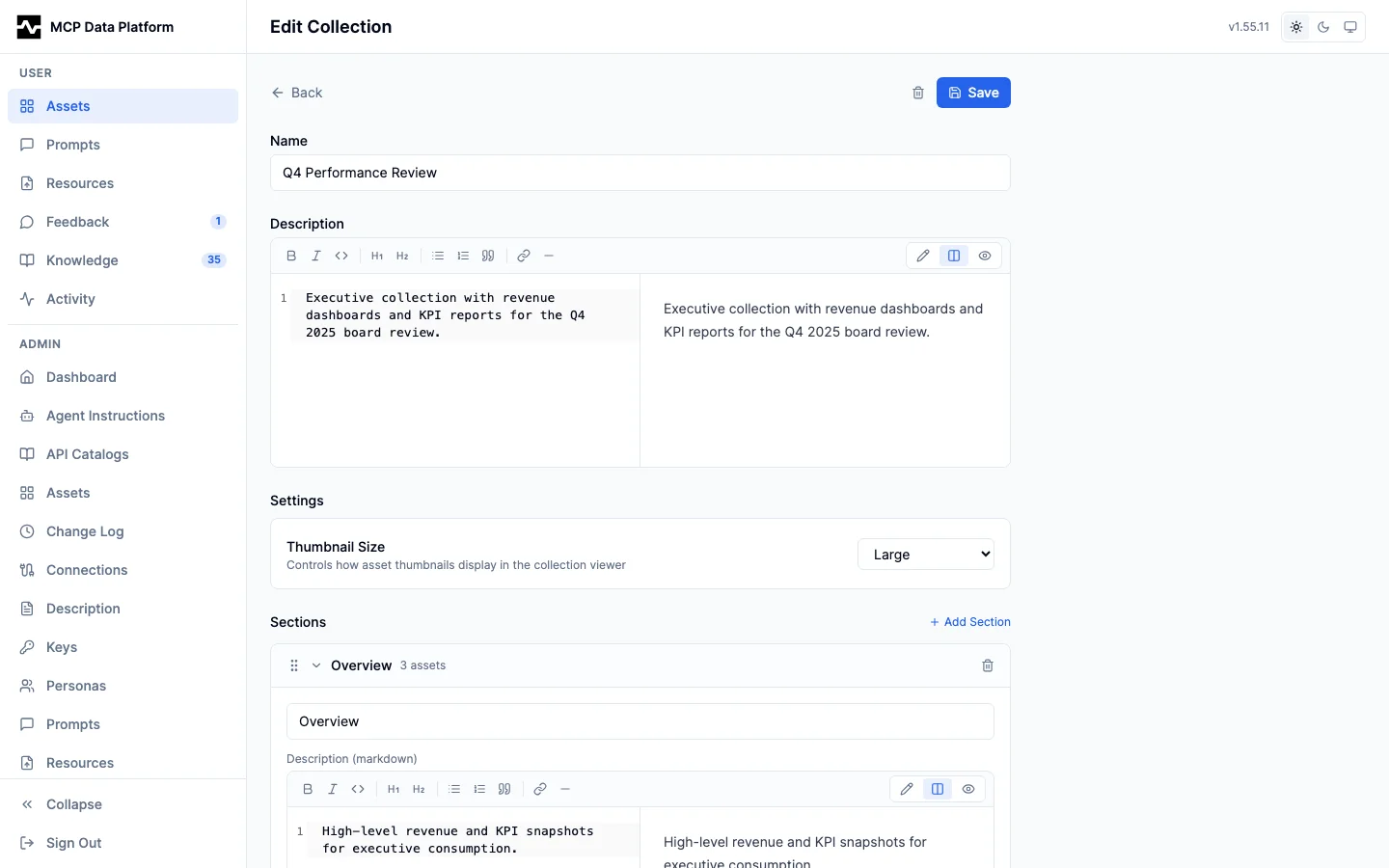Collection editor