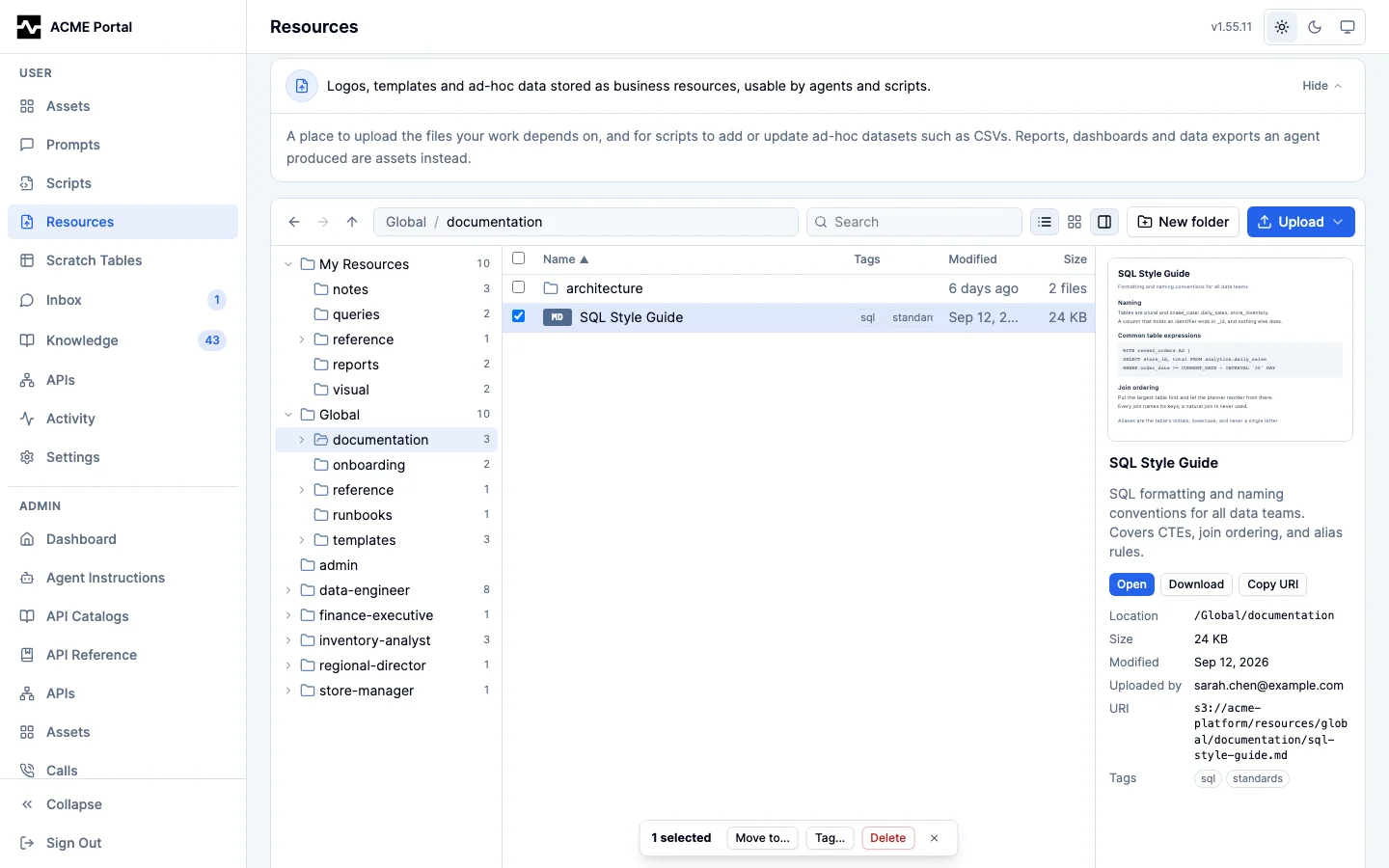 A file in the preview pane